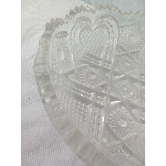 Imperial Glass Nucut "Hearts" With Sawhoot Rim Vintage 1920s Rare Find - Picture 4 of 10